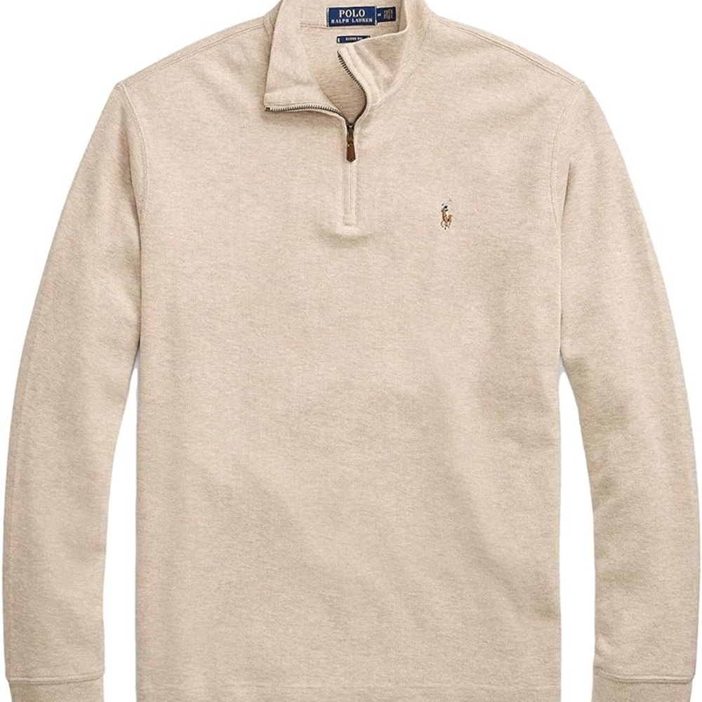 NWT Luxury Jersey Quarter-Zip Pullover Sweater - size large